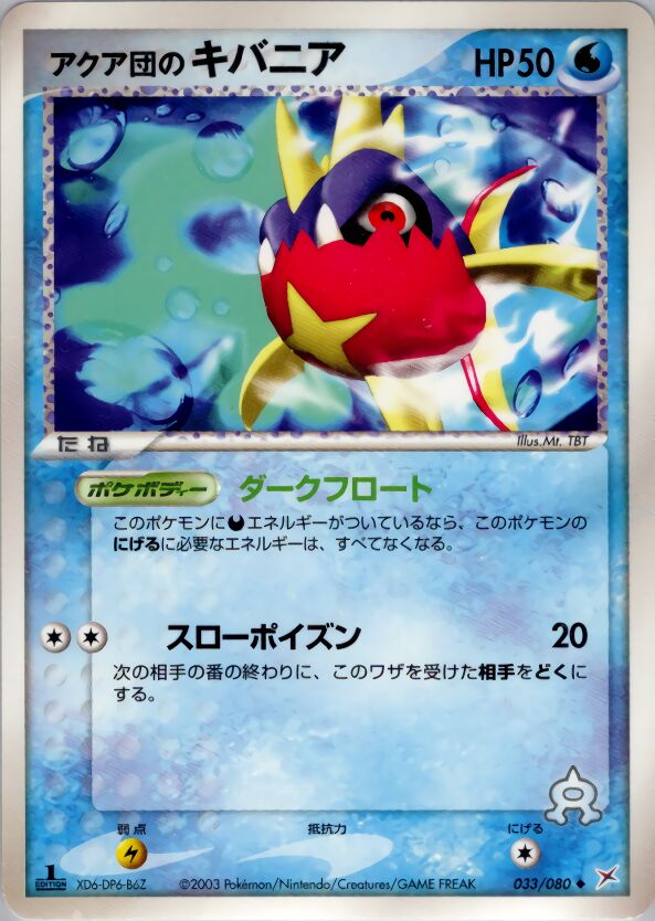 Team Aqua's Carvanha 033/80 — Magma vs Aqua: Two Ambitions (Japanese Pokémon TCG card)