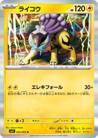 Raikou 030/92 — Mega Symphonia (Japanese Pokémon TCG card)