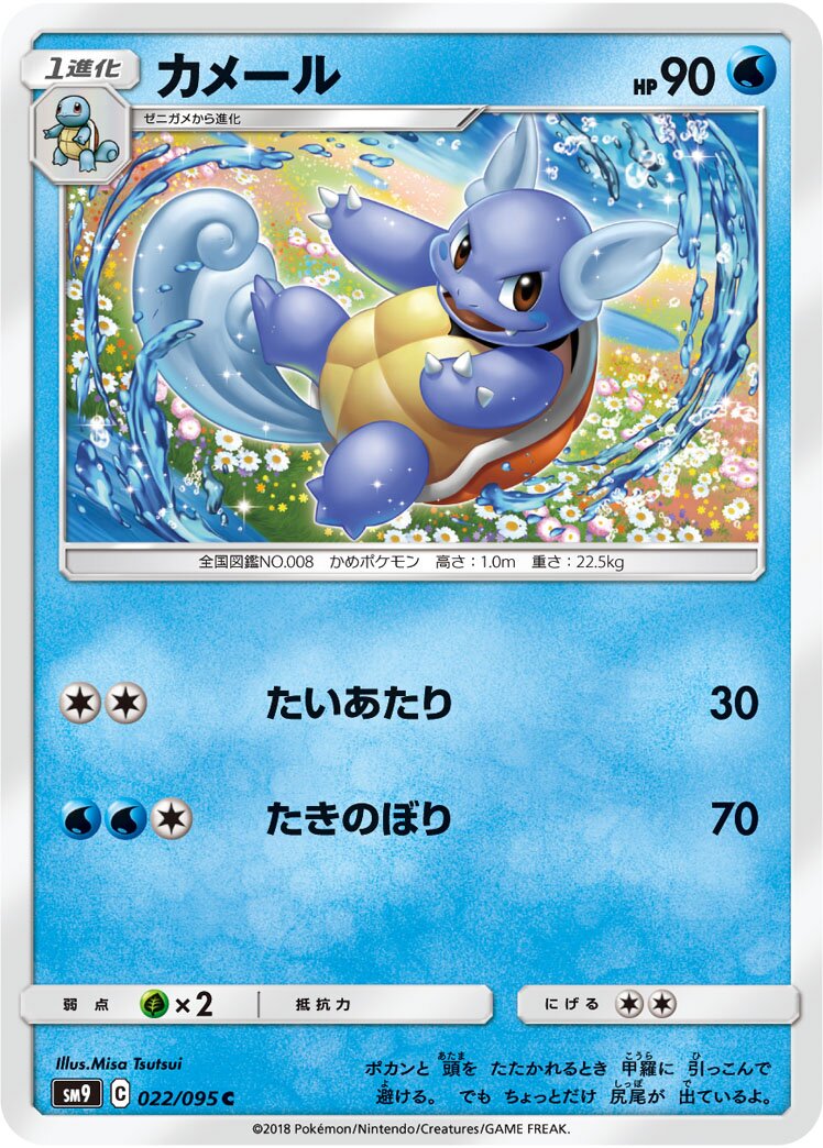 Wartortle 022/095 — Tag Bolt (Japanese Pokémon TCG card)