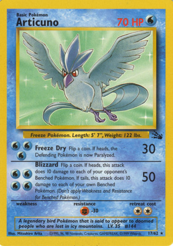 Articuno [Phone card] [Phone card] — Unnumbered Promotional 1997 (Japanese Pokémon TCG card)