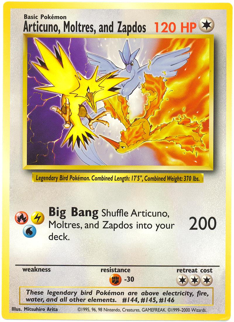 Articuno, Moltres, and Zapdos [Jumbo] [Jumbo] — Unnumbered Promotional 1997 (Japanese Pokémon TCG card)