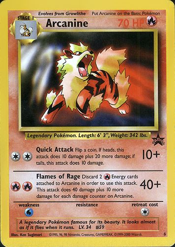 Arcanine [Quick Attack | Flames of Rage] — Unnumbered Promos (Japanese Pokémon TCG card)