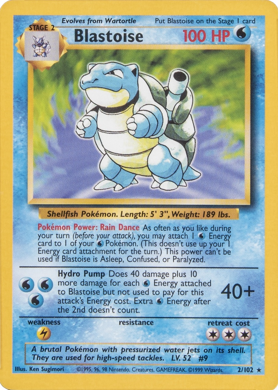 Blastoise [Rain Dance | Hydro Pump] — Unnumbered Promos (Japanese Pokémon TCG card)