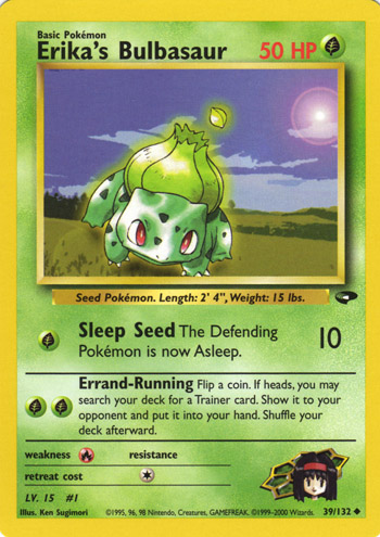 Erika's Bulbasaur [Glossy] — Unnumbered Promotional 1998 (Japanese Pokémon TCG card)