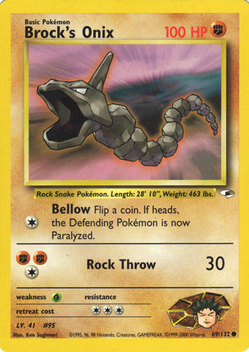 Brock's Onix [Glossy] — Unnumbered Promotional 1998 (Japanese Pokémon TCG card)