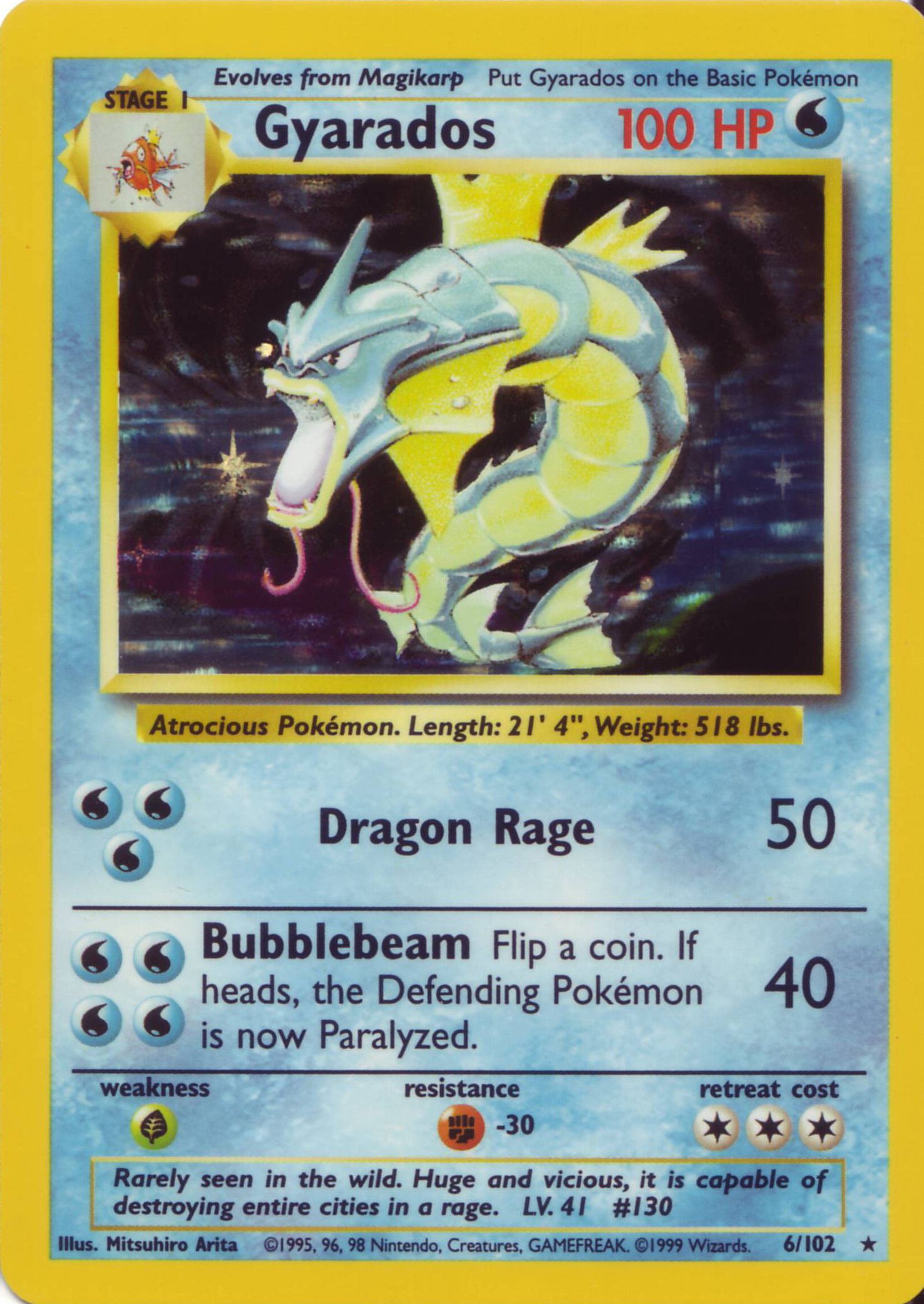 Gyarados [Snap] — Unnumbered Promotional 1999 (Japanese Pokémon TCG card)