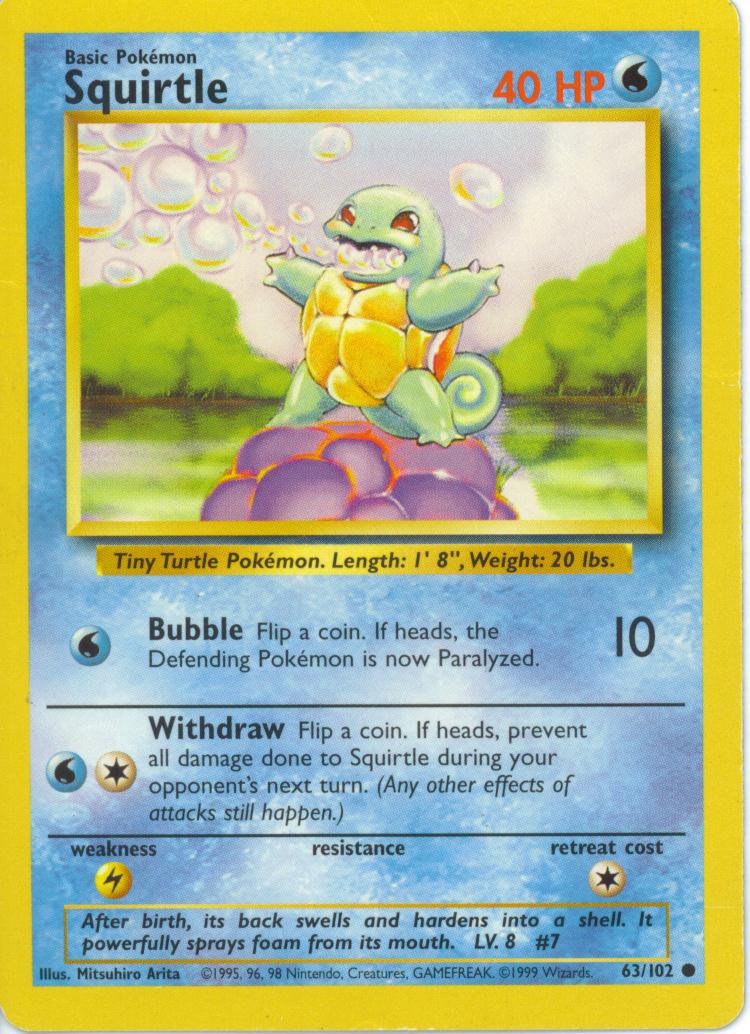 Squirtle [Snap] — Unnumbered Promotional 1999 (Japanese Pokémon TCG card)