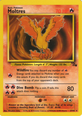 Moltres [Phone card] [Phone card] — Unnumbered Promotional 1999 (Japanese Pokémon TCG card)