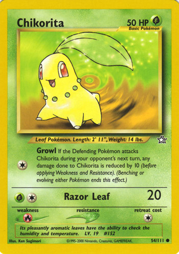 Chikorita [Premium] — Unnumbered Promotional 1999 (Japanese Pokémon TCG card)