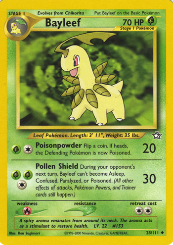 Bayleef [Premium] — Unnumbered Promotional 1999 (Japanese Pokémon TCG card)