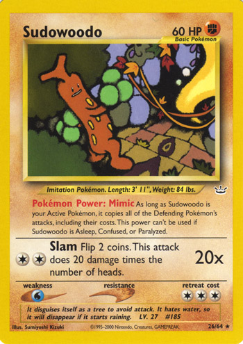 Sudowoodo [Premium] — Unnumbered Promotional 2000 (Japanese Pokémon TCG card)