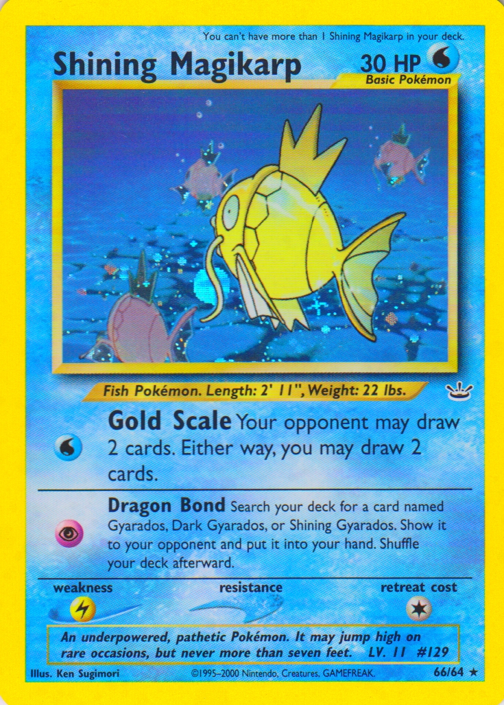 Shining Magikarp [Fan Club] — Unnumbered Promotional 2001 (Japanese Pokémon TCG card)