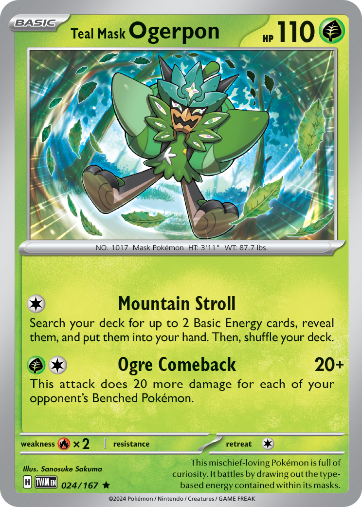 Teal Mask Ogerpon [SV-P Jumbo] — Unnumbered Promotional 2024 (Japanese Pokémon TCG card)