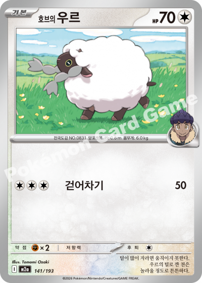 Hop's Wooloo 141/250 — MEGA Dream EX (Korean Pokémon TCG card)
