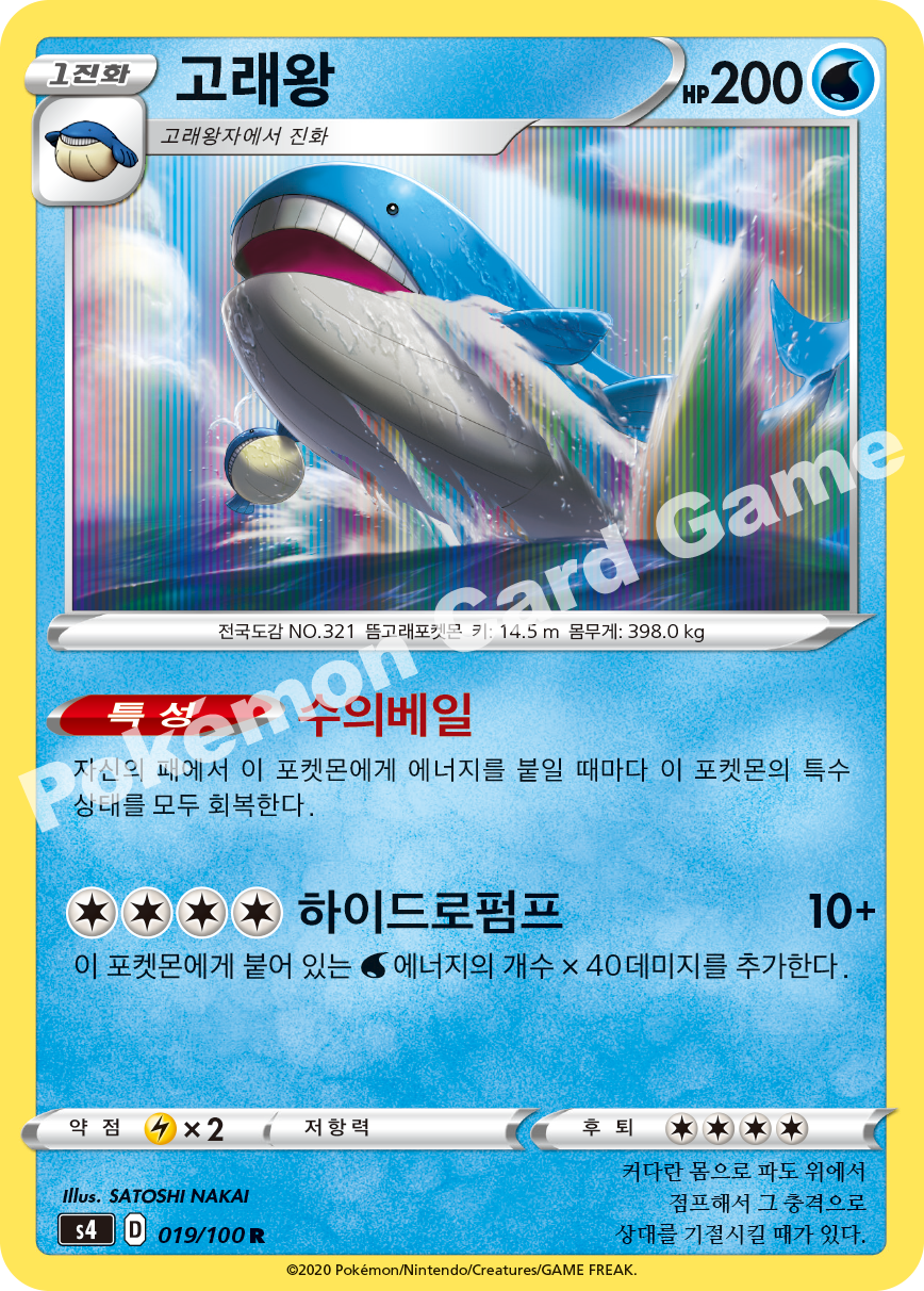 Wailord 019 — Amazing Volt Tackle (Korean Pokémon TCG card)