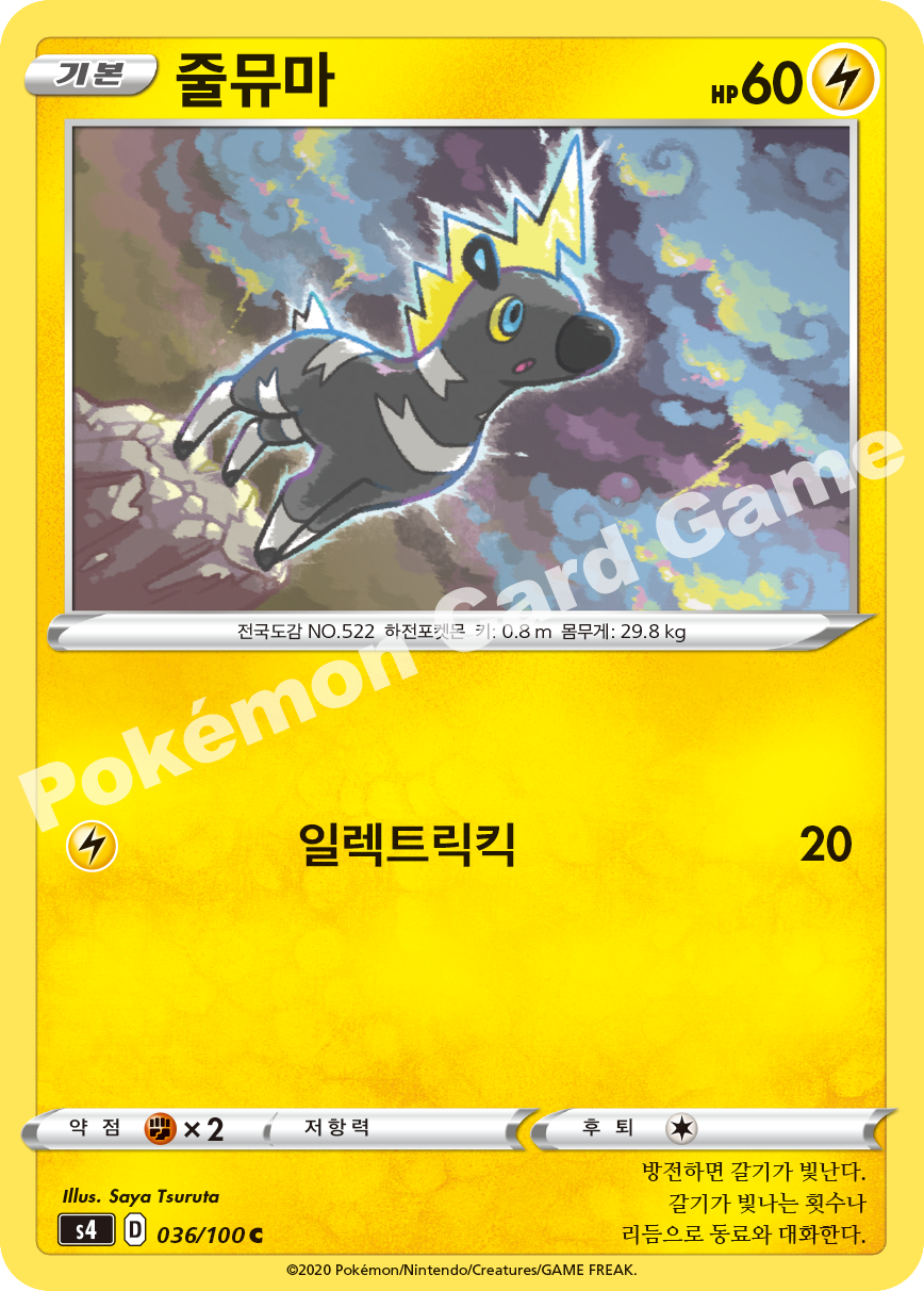 Blitzle 036 — Amazing Volt Tackle (Korean Pokémon TCG card)