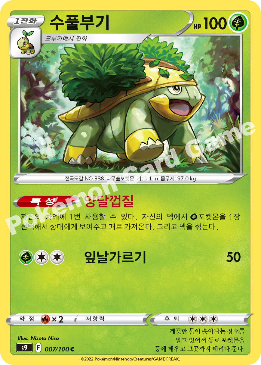 Grotle 007 — Star Birth (Korean Pokémon TCG card)