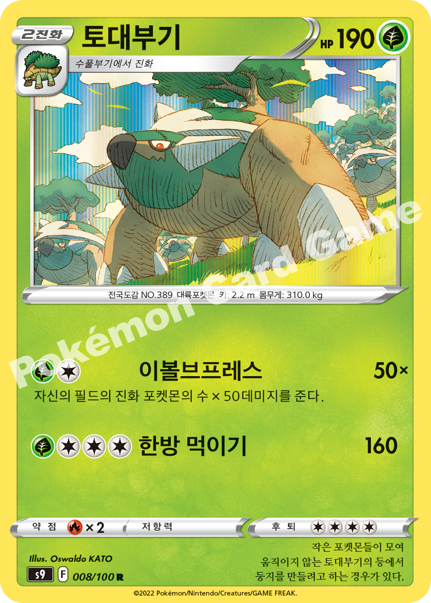 Torterra 008 — Star Birth (Korean Pokémon TCG card)