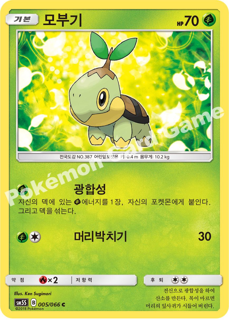 Turtwig 005 — Ultra Sun (Korean Pokémon TCG card)