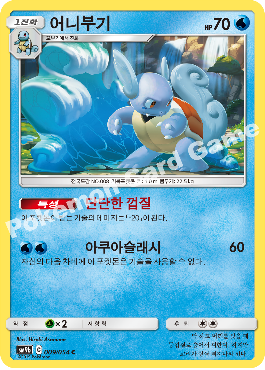 Wartortle 009 — Full Metal Wall (Korean Pokémon TCG card)