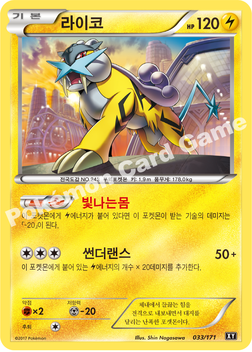 Raikou 033 — The Best of XY (Korean Pokémon TCG card)