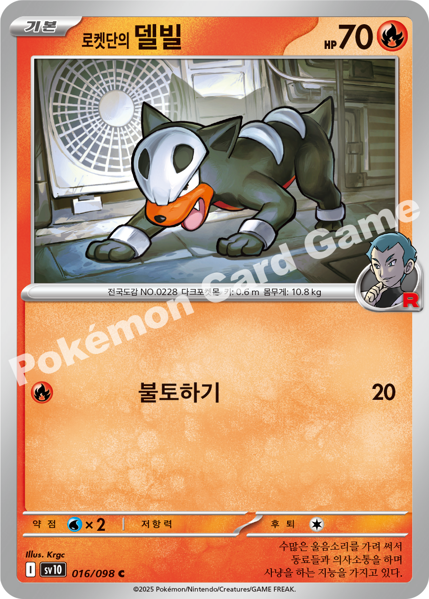 Team Rocket's Houndour 016 — Destined Rivals (Korean Pokémon TCG card)