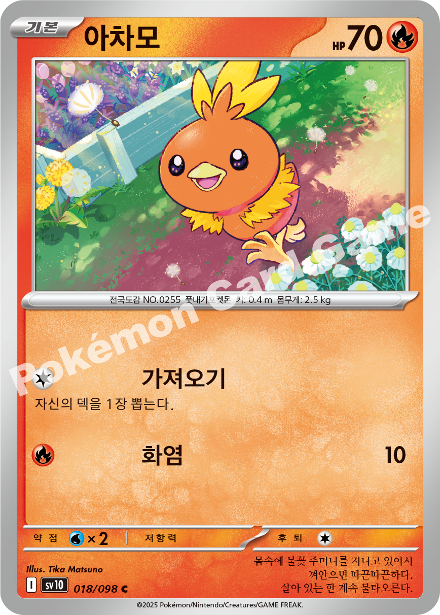 Torchic 018 — Destined Rivals (Korean Pokémon TCG card)