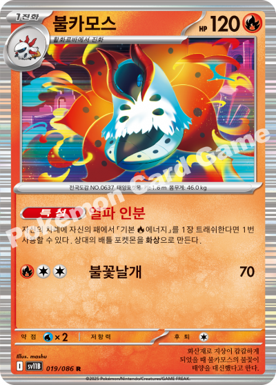 Volcarona 019/174 — Black Bolt (Korean Pokémon TCG card)