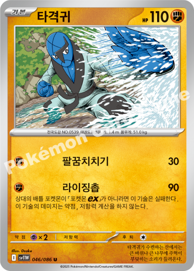 Sawk 046/174 — White Flare (Korean Pokémon TCG card)