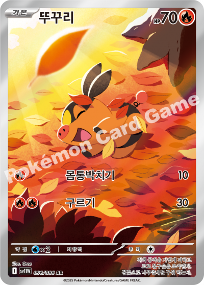 Tepig 096/174 — White Flare (Korean Pokémon TCG card)