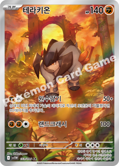 Terrakion 133/174 — White Flare (Korean Pokémon TCG card)