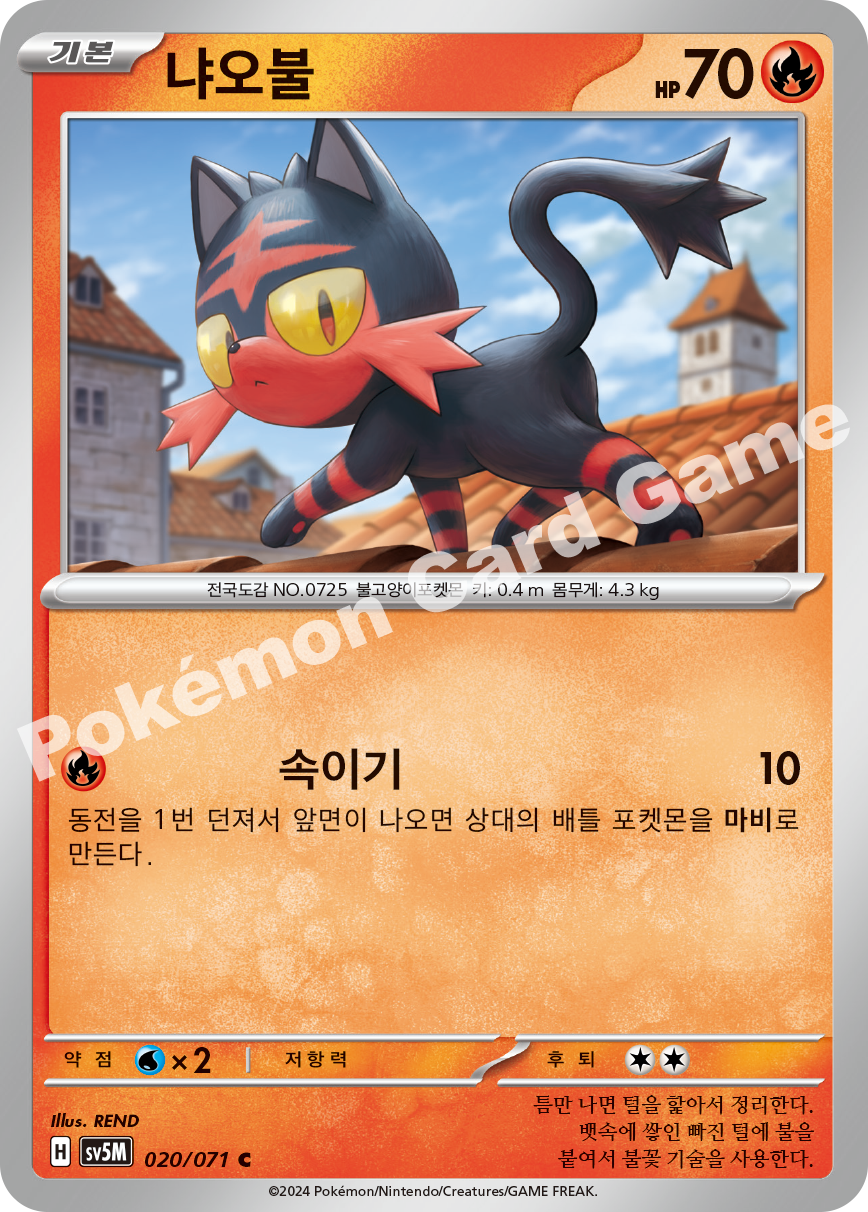 Litten 020 — Cyber Judge (Korean Pokémon TCG card)