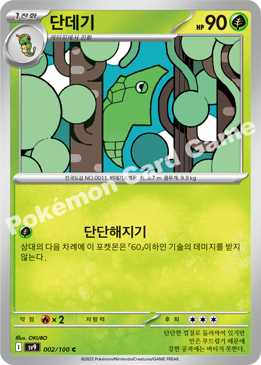 Metapod 002 — Battle Partners (Korean Pokémon TCG card)