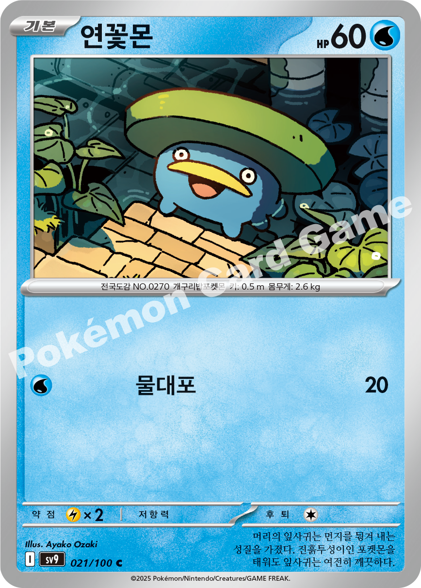Lotad 021 — Battle Partners (Korean Pokémon TCG card)