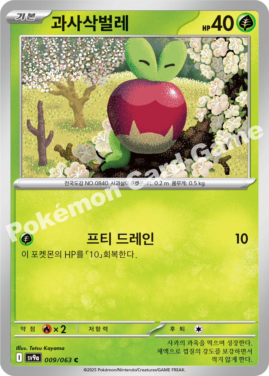 Applin 009 — Hot Air Arena (Korean Pokémon TCG card)