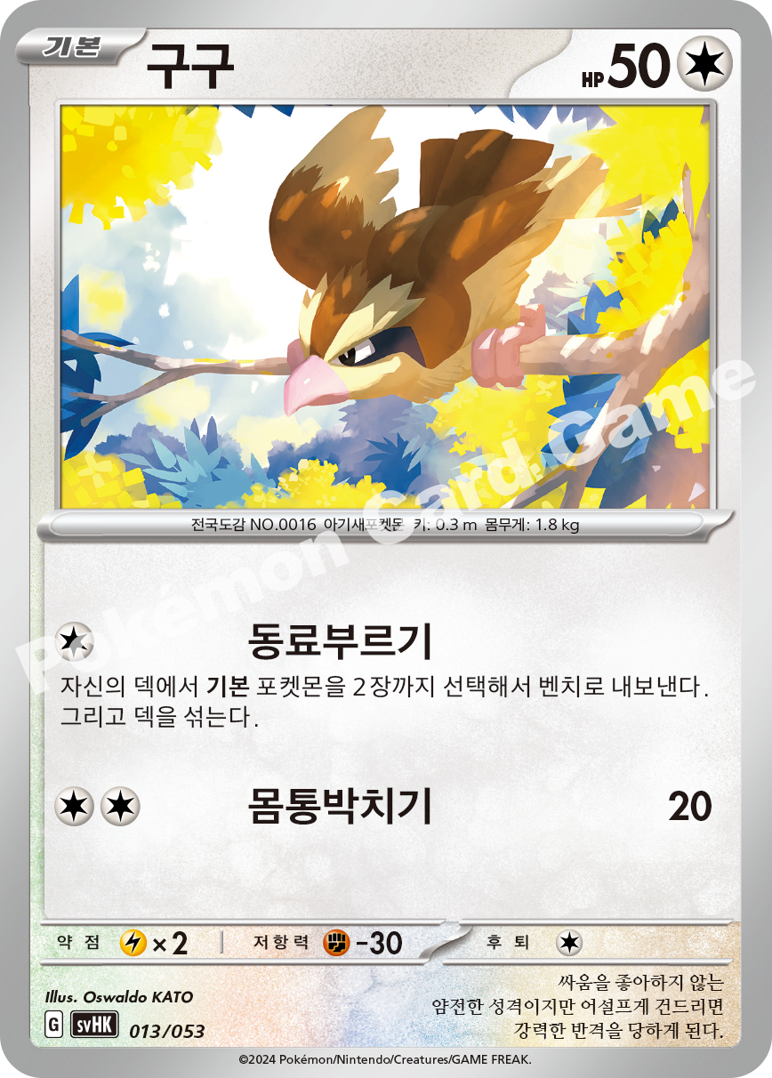 Pidgey 013 — Ancient Koraidon ex Starter Deck & Build Set (Korean Pokémon TCG card)