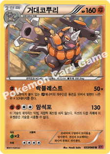 Rhyperior 033 — Collection Y (Korean Pokémon TCG card)