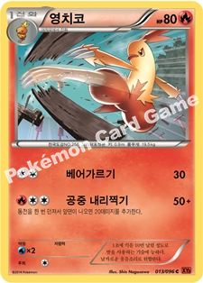 Combusken 013 — Furious Fists (Korean Pokémon TCG card)