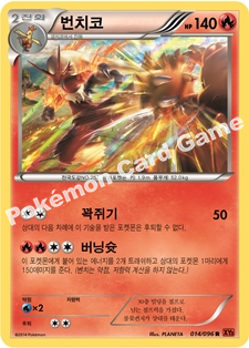 Blaziken 014 — Furious Fists (Korean Pokémon TCG card)