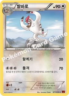 Vigoroth 077 — Furious Fists (Korean Pokémon TCG card)