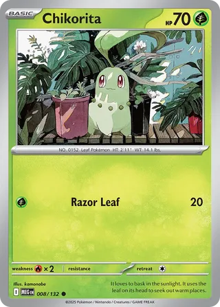 Chikorita 008/132 — Mega Evolution (English Pokémon TCG card)