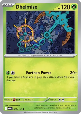 Dhelmise 018/132 — Mega Evolution (English Pokémon TCG card)