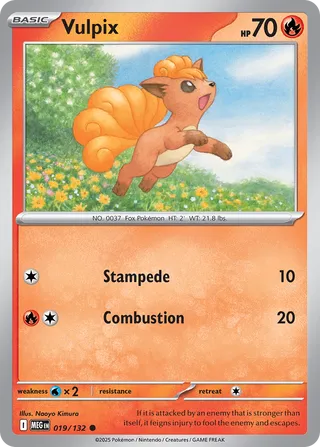 Vulpix 019/132 — Mega Evolution (English Pokémon TCG card)