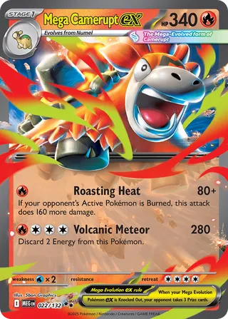 Mega Camerupt ex 022/132 — Mega Evolution (English Pokémon TCG card)