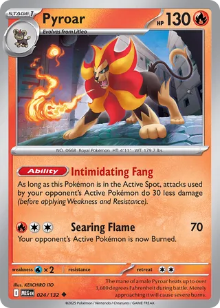 Pyroar 024/132 — Mega Evolution (English Pokémon TCG card)