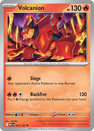 Volcanion 025/132 — Mega Evolution (English Pokémon TCG card)