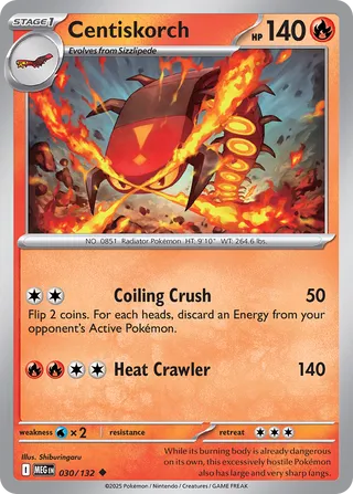 Centiskorch 030/132 — Mega Evolution (English Pokémon TCG card)