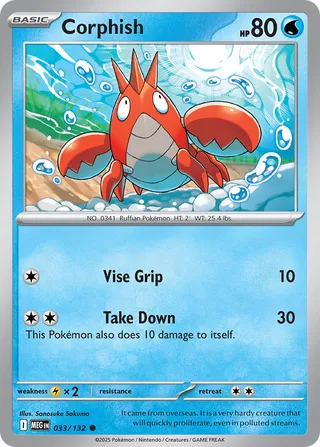 Corphish 033/132 — Mega Evolution (English Pokémon TCG card)