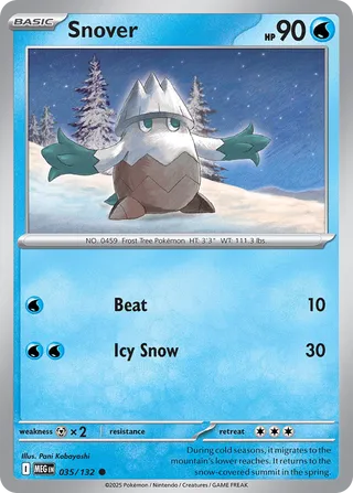 Snover 035/132 — Mega Evolution (English Pokémon TCG card)