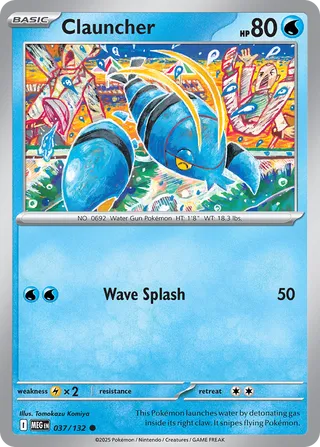 Clauncher 037/132 — Mega Evolution (English Pokémon TCG card)